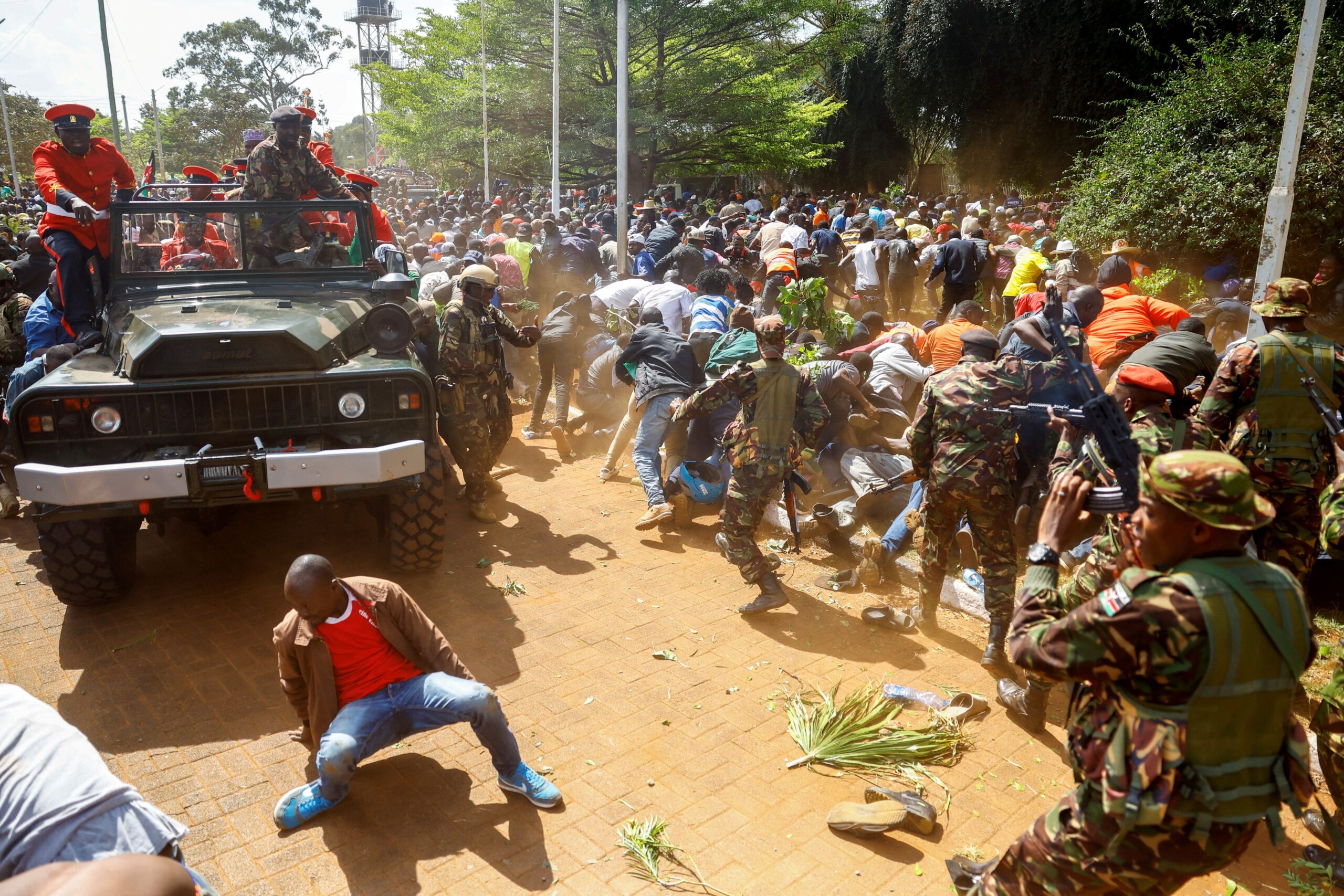 Kenyan police opened fire on Odinga mourners